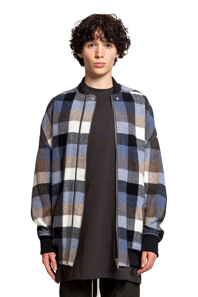 Rick Owens JUMBO PETER FLIGHT PALE BLUE PLAID Dark Slate Gray