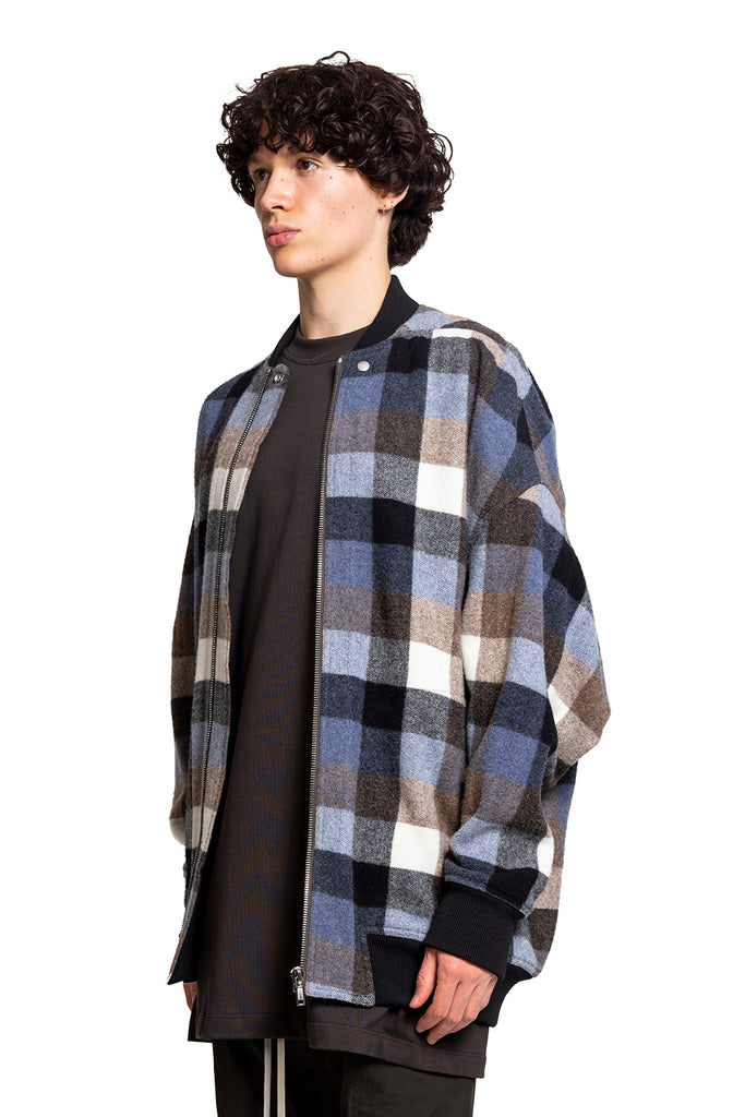 Rick Owens JUMBO PETER FLIGHT PALE BLUE PLAID Dark Slate Gray