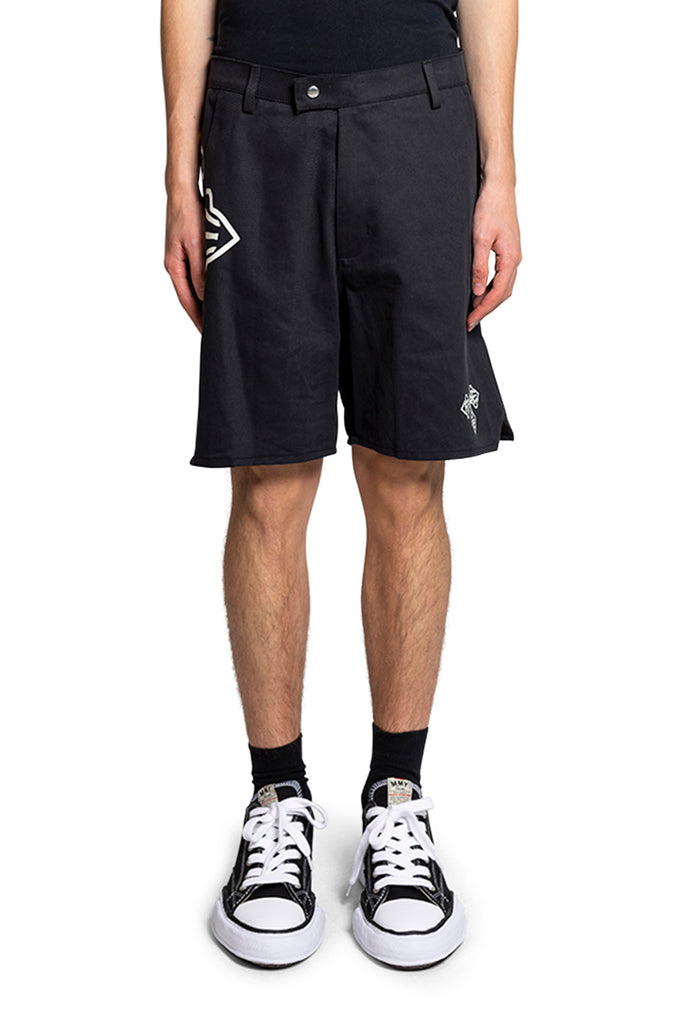 RHUDE CROSS LOGO TWILL SHORT BLACK Dark Slate Gray