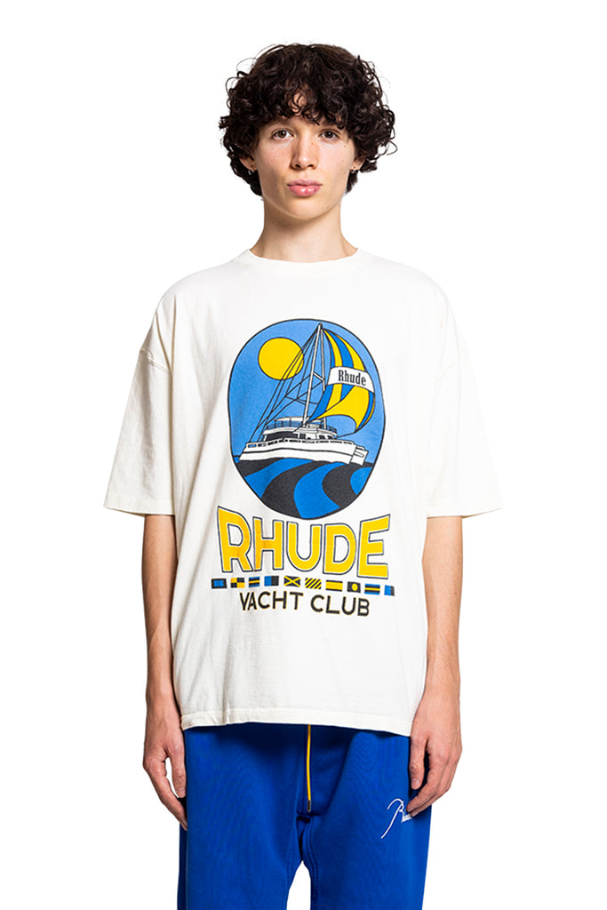 RHUDE YACHT CLUB TEE VTG WHITE Antique White