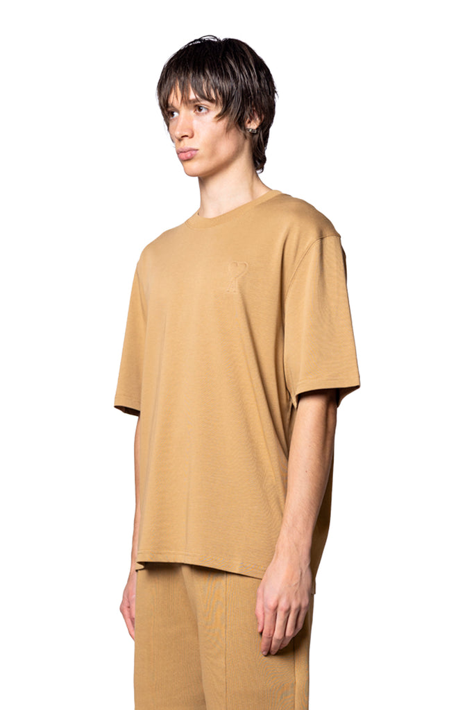 Ami Paris BIG ADC EMBOSSED TSHIRT CAMEL Tan