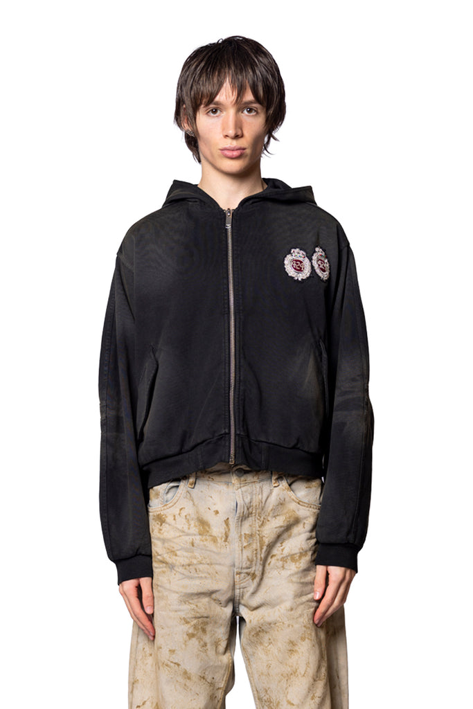 424 ACADEMY HOODED BOMBER VINTAGE BLACK Dark Slate Gray