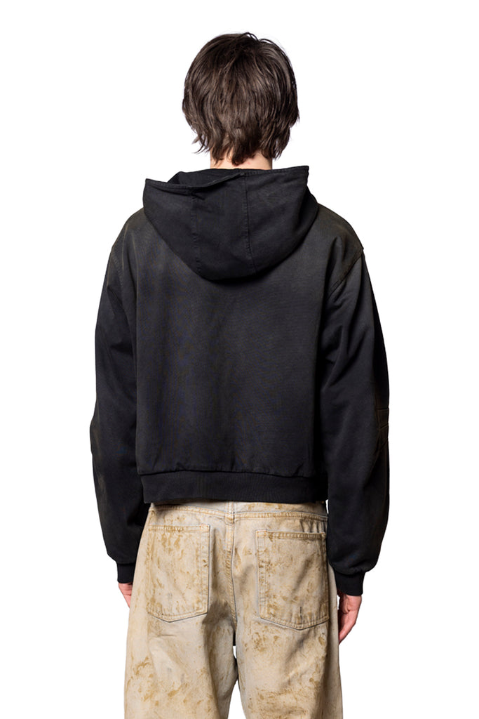 424 ACADEMY HOODED BOMBER VINTAGE BLACK Tan