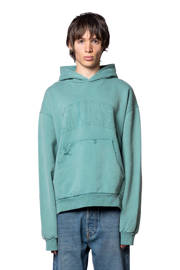 ASKYURSELF VINTAGE COLLEGE HOODIE VINTAGE GREEN Cadet Blue