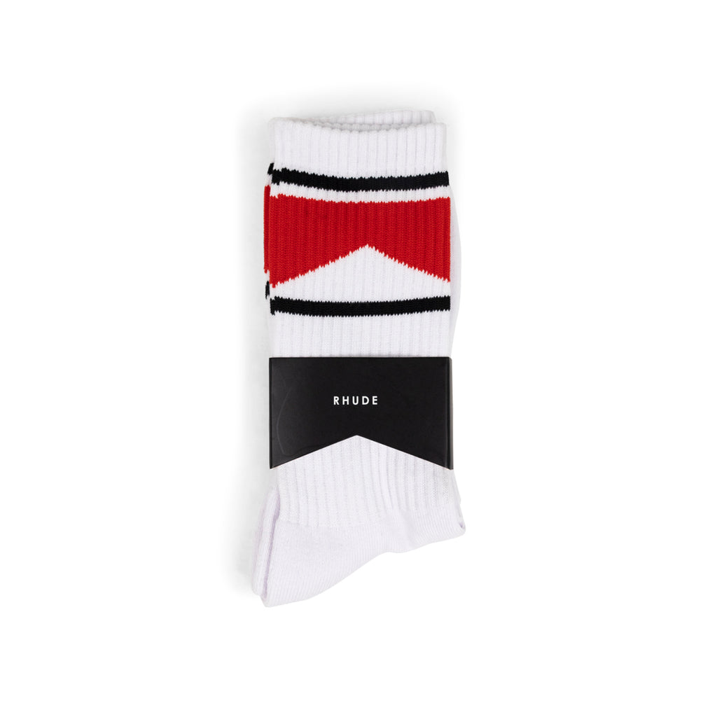 RHUDE RHUDE CHEVRON SOCK WHITE/RED/BLACK Black