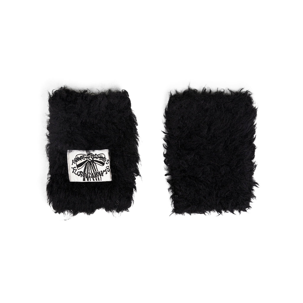 Acne Studios FLUFFY MITTENS BLACK Light Gray