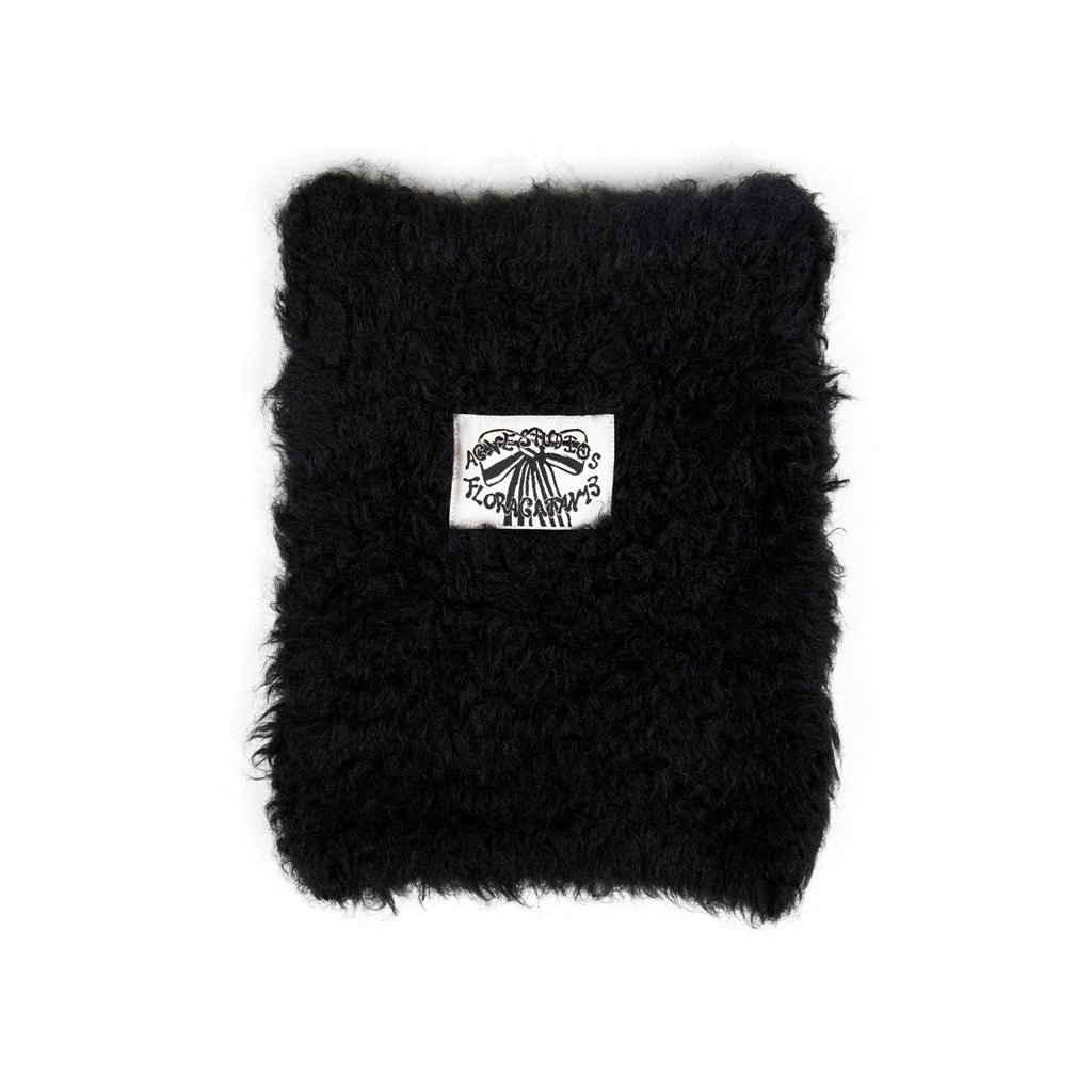 Acne Studios FLUFFY SQUARE BEANIE BLACK Light Gray