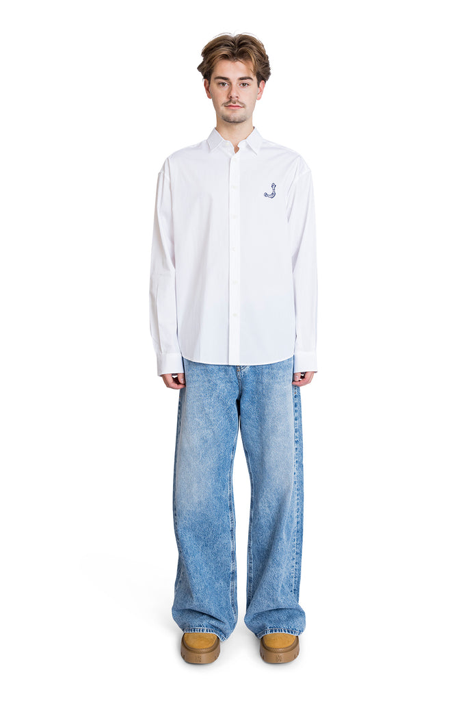 Jacquemus LA CHEMISE SIMON PRINT LOGO FISH WHITE Slate Gray