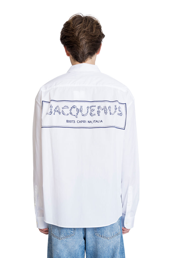 Jacquemus LA CHEMISE SIMON PRINT LOGO FISH WHITE Lavender