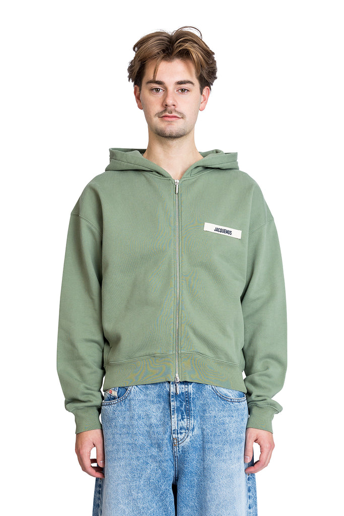 Jacquemus LE HOODIE ZIP GROS GRAIN PALE GREEN Dark Sea Green