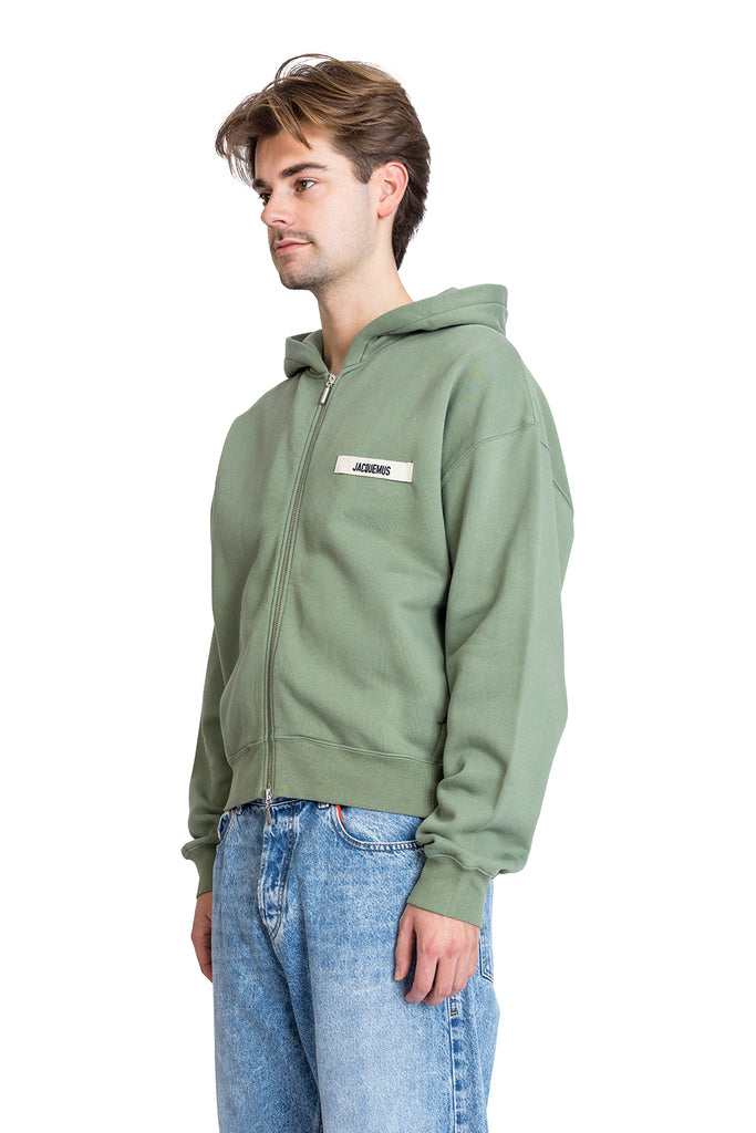 Jacquemus LE HOODIE ZIP GROS GRAIN PALE GREEN Light Slate Gray