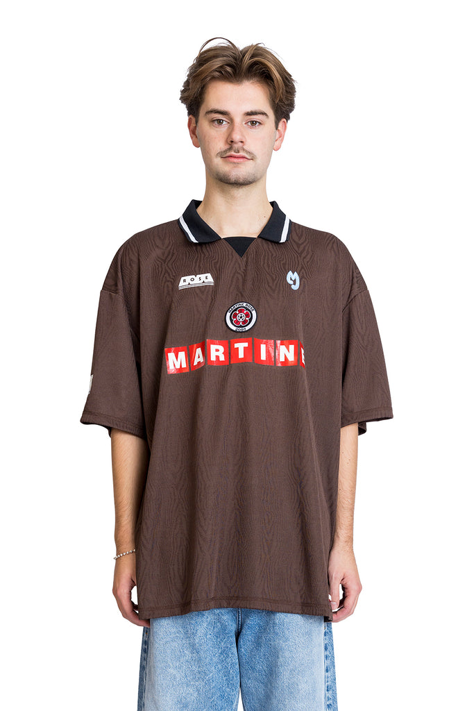 Martine Rose FOOTBALL TOP BROWN Dark Olive Green