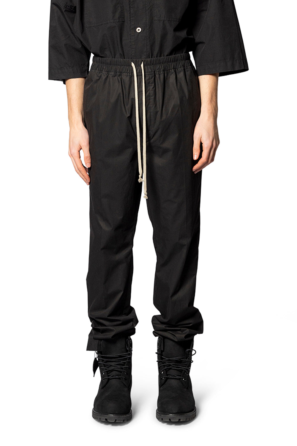 Rick Owens Drawstring Slim Long Black Pants – ANSH46
