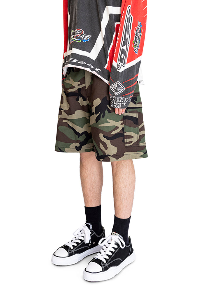 VETEMENTS CARGO SHORTS CAMOUFLAGE Dark Slate Gray