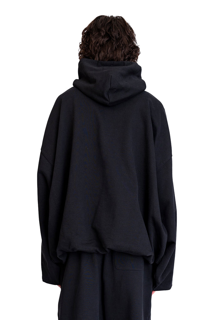 VETEMENTS OVAL LOGO CROPPED BOXY HOODIE BLACK/RED Dark Slate Gray