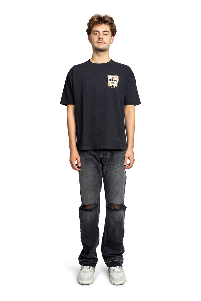 RHUDE MONT-BLANC HOTEL TEE VTG BLACK Dark Slate Gray