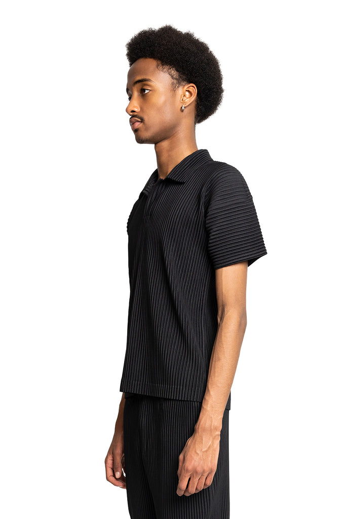 HOMME PLISSÉ ISSEY MIYAKE POLO SHIRT BLACK Dark Slate Gray