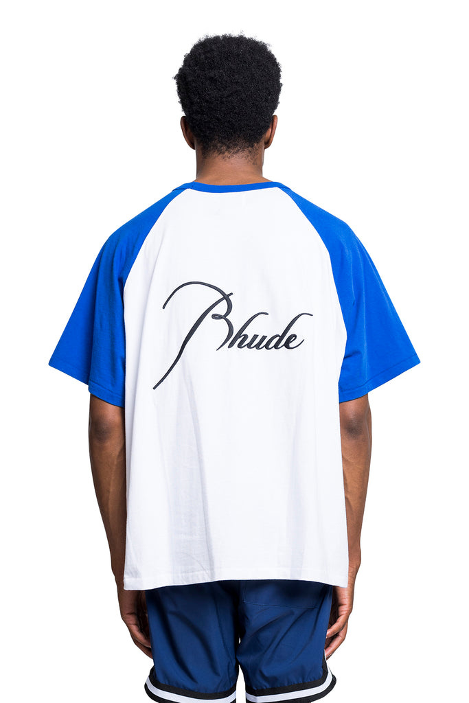 RHUDE RHUDE RAGLAN TEE VTG COBALT BLUE/WHITE Midnight Blue