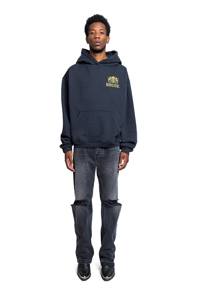 RHUDE RHUDE CRESTA HOODIE VTG BLACK Dark Slate Gray