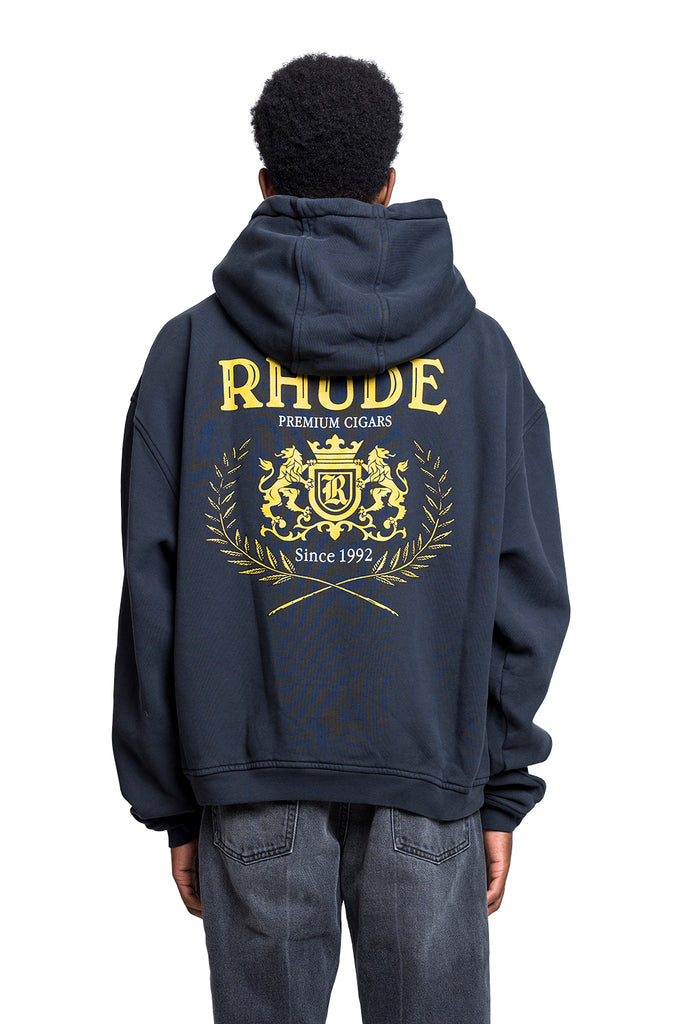 RHUDE RHUDE CRESTA HOODIE VTG BLACK Dark Slate Gray