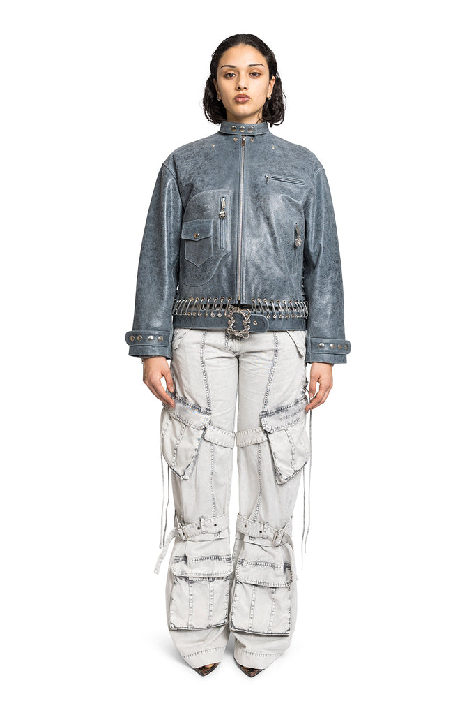 CHOPOVA LOWENA LEATHER JACKET BLUE Light Gray