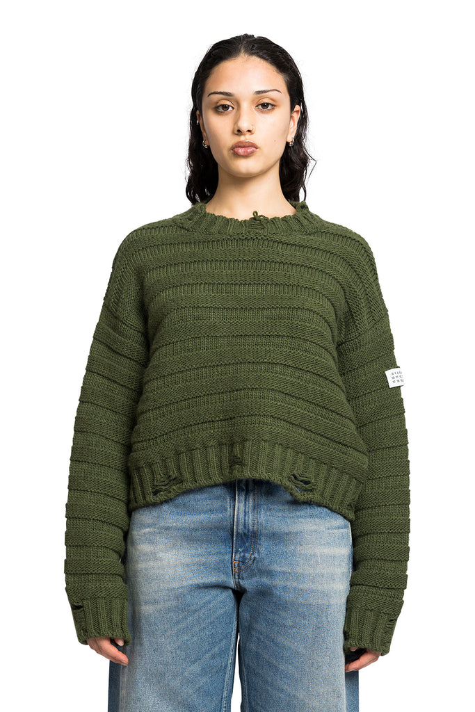 MM6 RIBBED LS SWEATER GREEN Dark Slate Gray