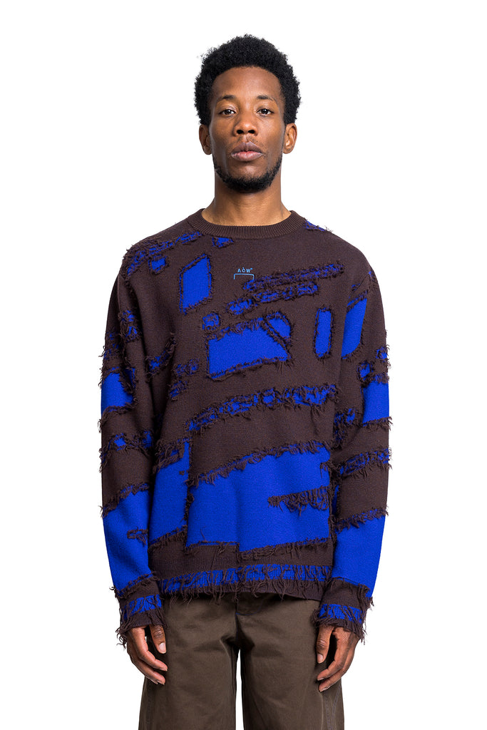 A-COLD_WALL* FRONTAGE KNIT CREWNECK BLUE VOLT Black