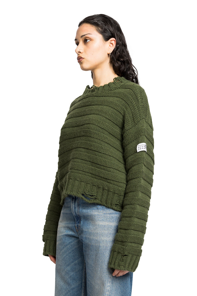 MM6 RIBBED LS SWEATER GREEN Dark Slate Gray