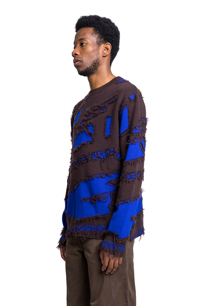 A-COLD_WALL* FRONTAGE KNIT CREWNECK BLUE VOLT Black