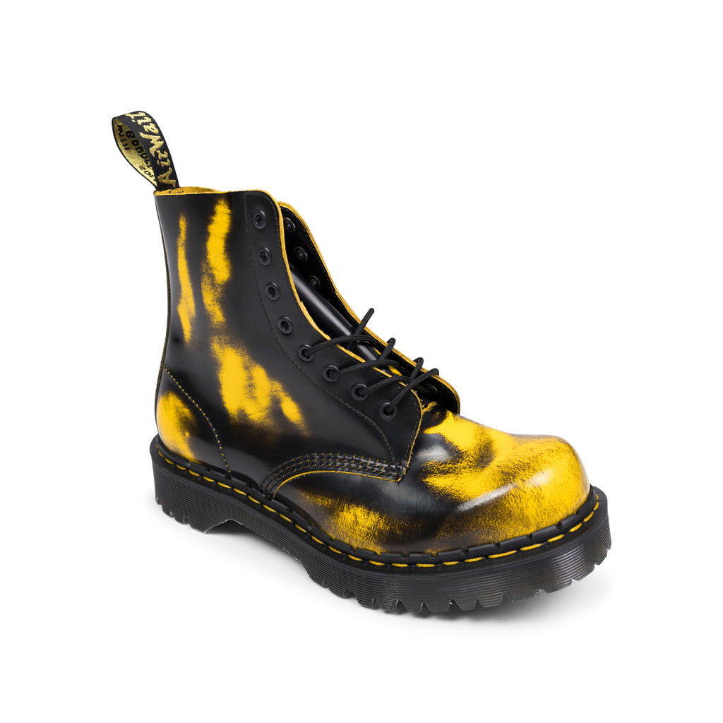 Dr. Martens 1460 BLACK/DMS YELLOW RUB OFF LUX Sandy Brown