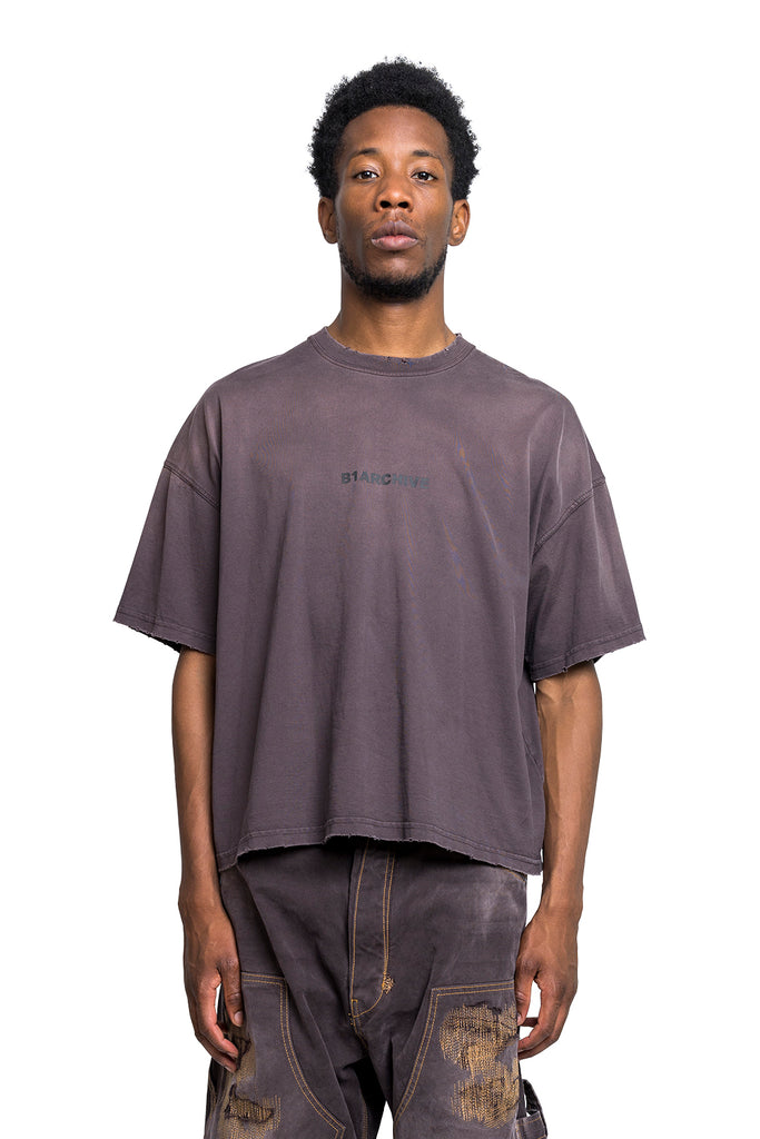 B1ARCHIVE S/S CREWNECK TEE SHIRT SUNFADE BROWN Dim Gray