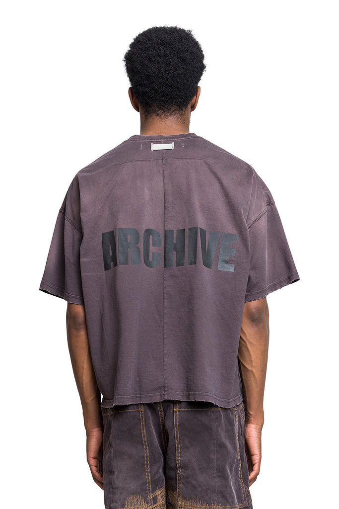 B1ARCHIVE S/S CREWNECK TEE SHIRT SUNFADE BROWN Dim Gray