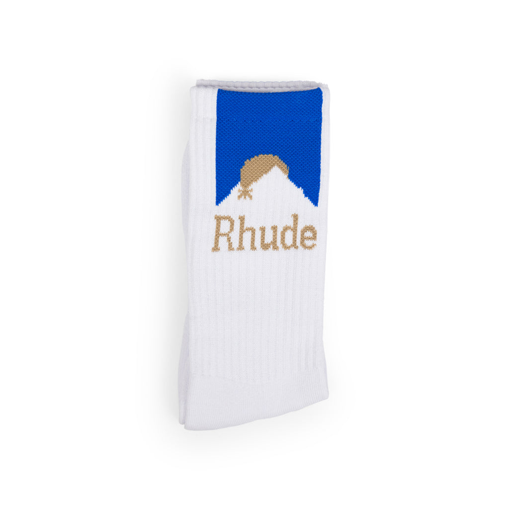 RHUDE RHUDE MOONLIGHT SOCK WHITE/BLUE/YELLOW Lavender