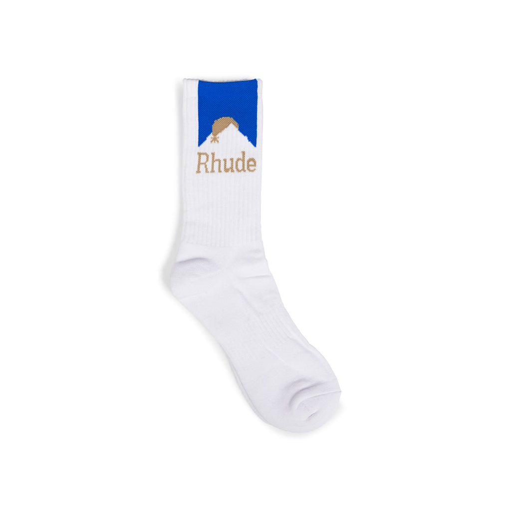 RHUDE RHUDE MOONLIGHT SOCK WHITE/BLUE/YELLOW Lavender