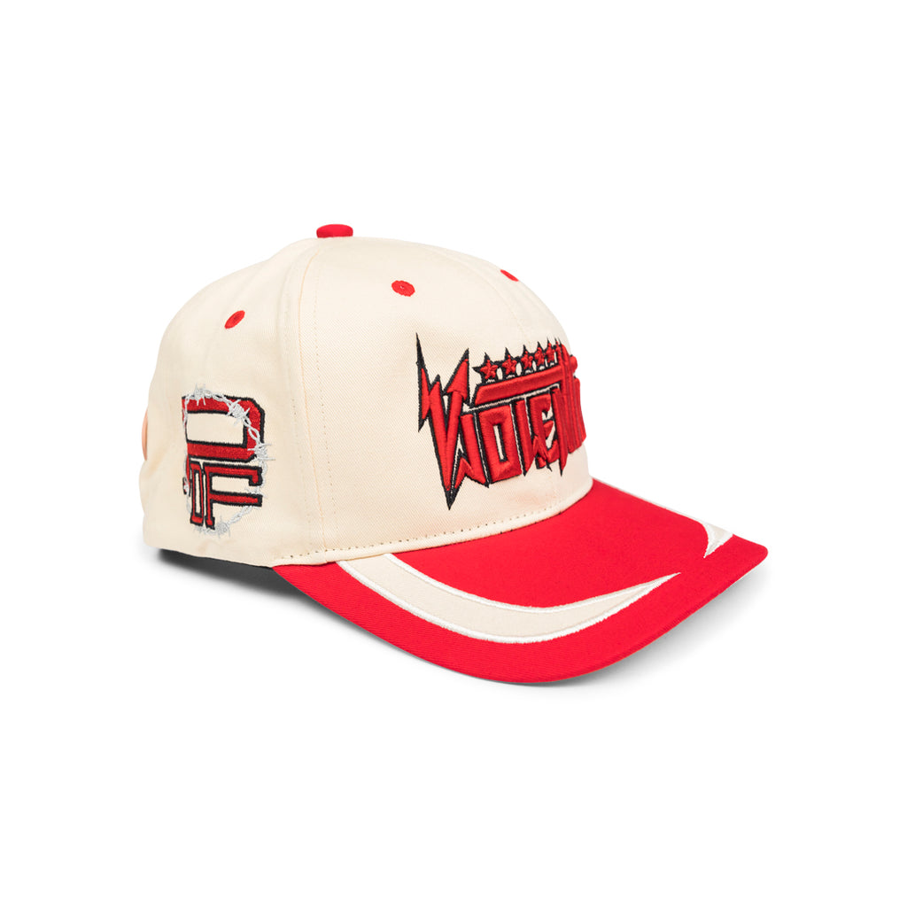 PDF 'V' BASEBALL HAT RED Antique White