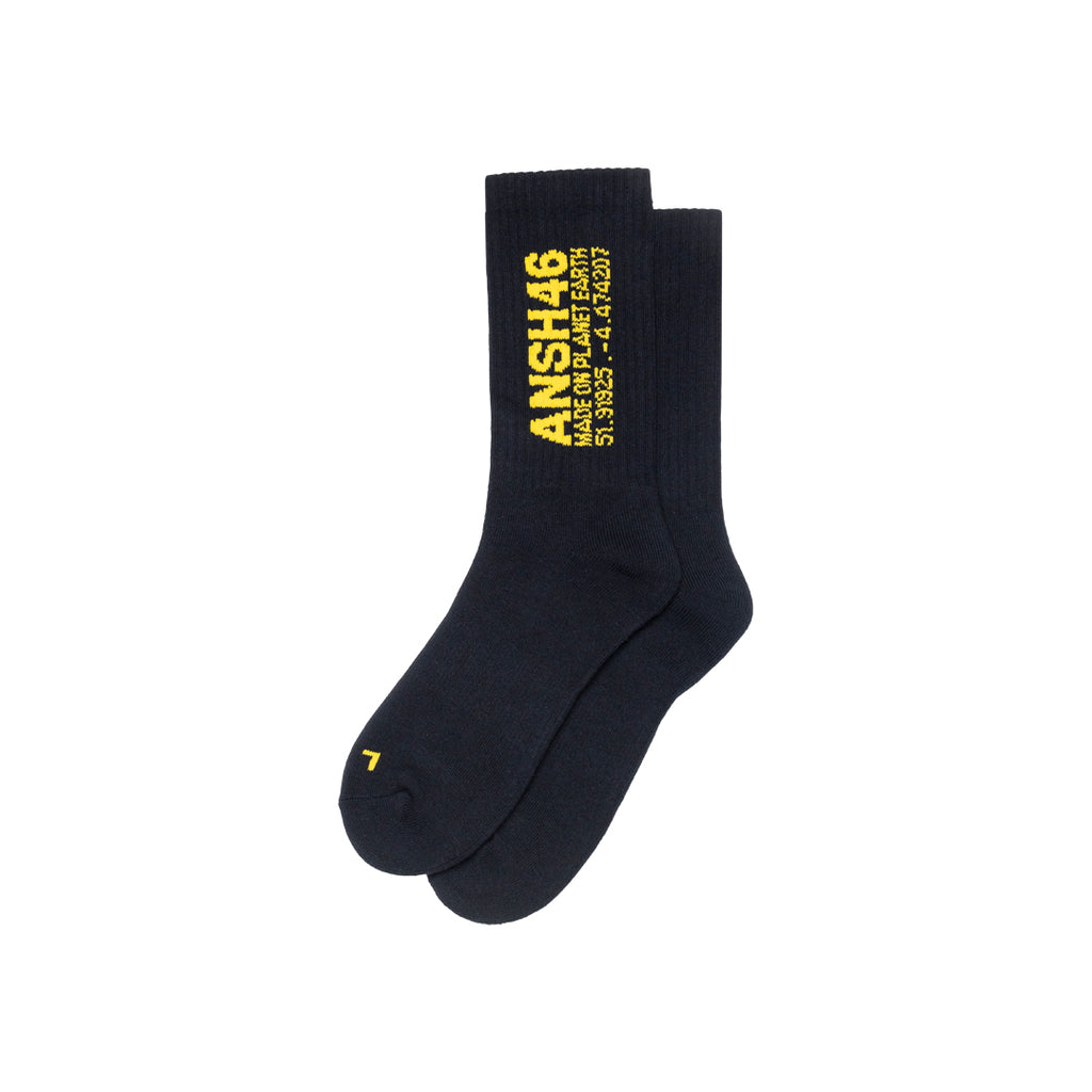 ANSH46 'NO ART X ANSH46' SIGNATURE SOCKS Black