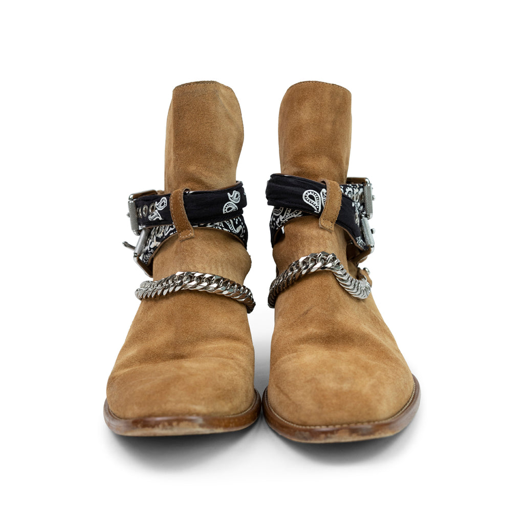 ANSH46 ARCHIVE WESTERN BANDANA CHAIN BOOTS Sienna