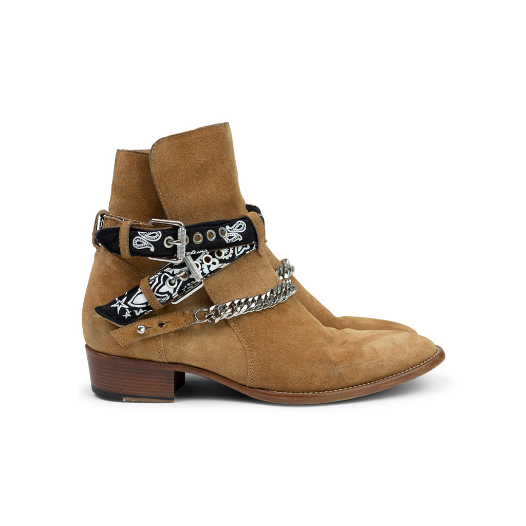 ANSH46 ARCHIVE WESTERN BANDANA CHAIN BOOTS Sienna