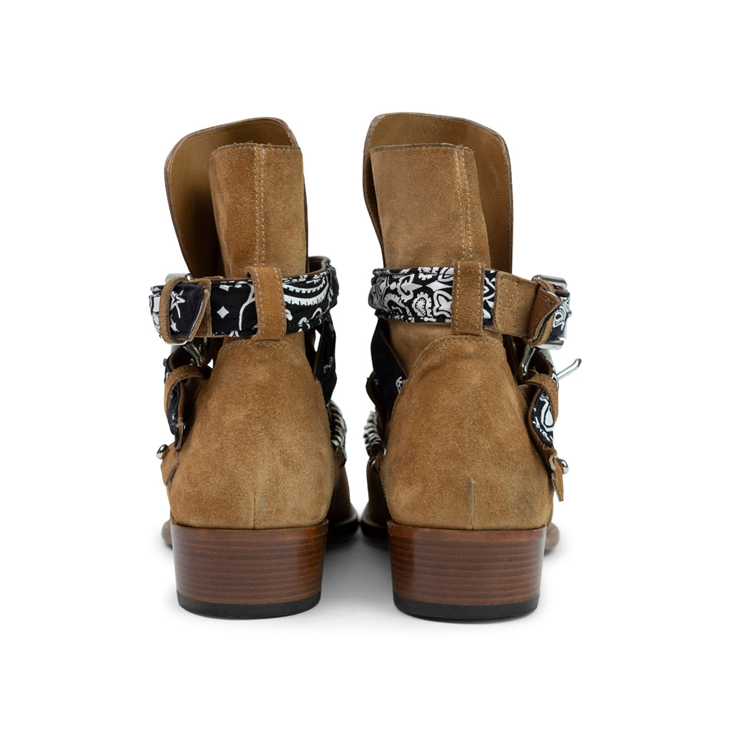 ANSH46 ARCHIVE WESTERN BANDANA CHAIN BOOTS Sienna