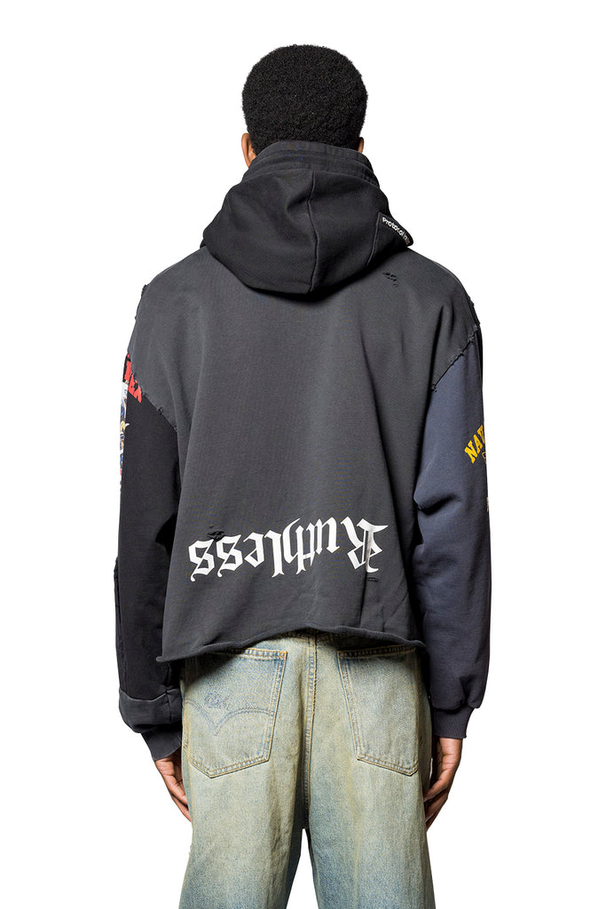 Protocol Index UPSIDE DOWN ZIP HOODIE MULTI BLACK Misty Rose