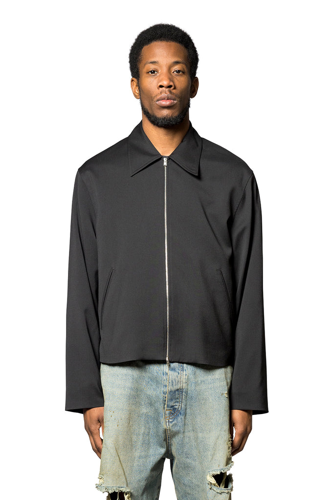 Our Legacy MINI JACKET BLACK WORSTED WOOL Dark Slate Gray