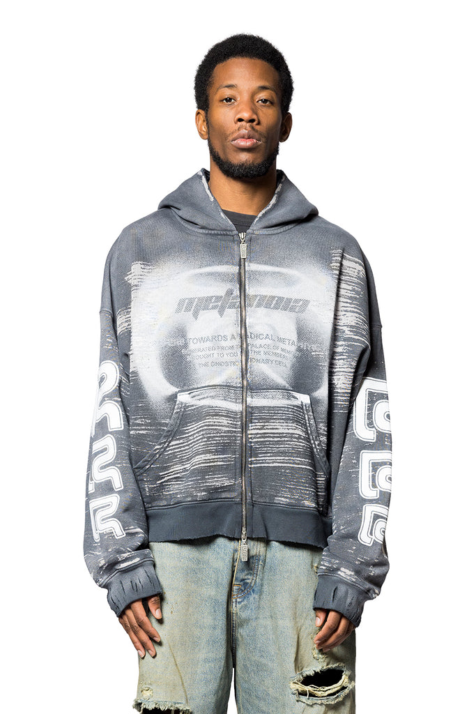 123 RIVINGTON RADICAL ALMA CVA ZIP HOODIE BLACK Light Slate Gray