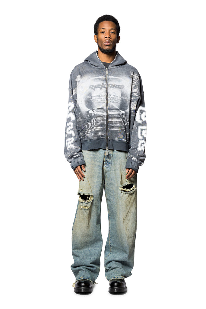 123 RIVINGTON RADICAL ALMA CVA ZIP HOODIE BLACK Light Slate Gray