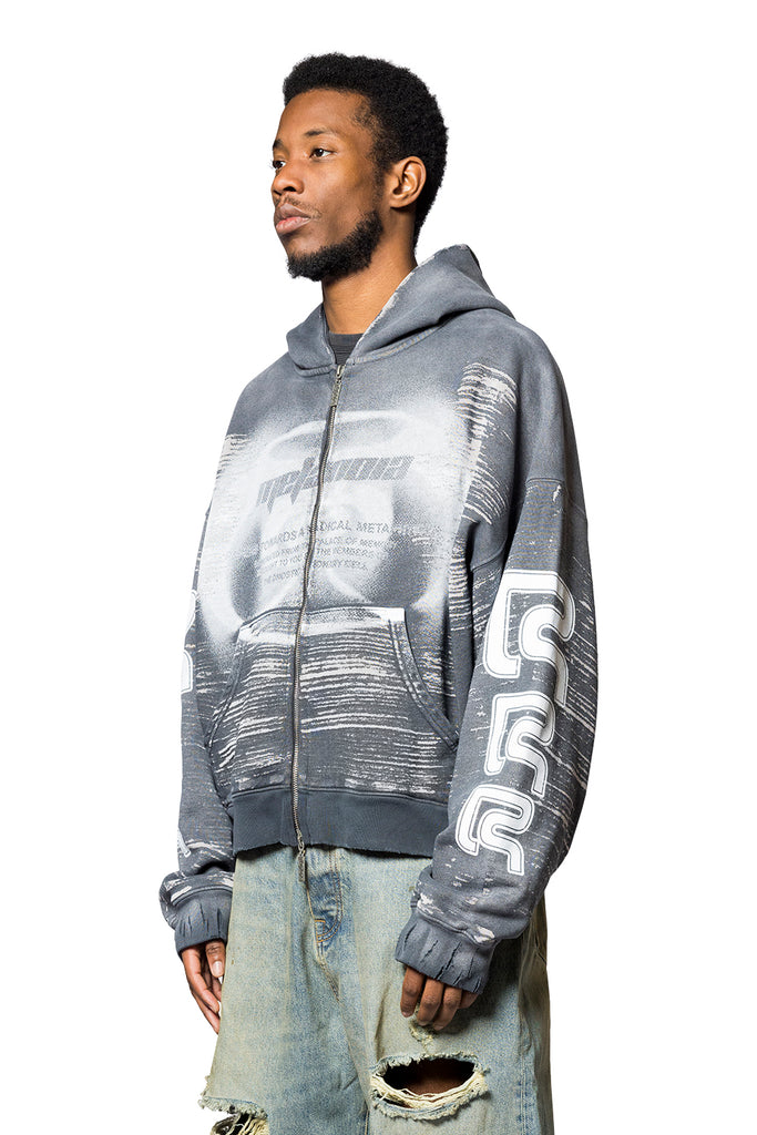 123 RIVINGTON RADICAL ALMA CVA ZIP HOODIE BLACK Light Slate Gray