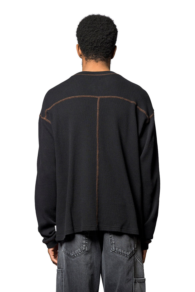 Service Area WAFFLE KNIT BLACK Dark Slate Gray