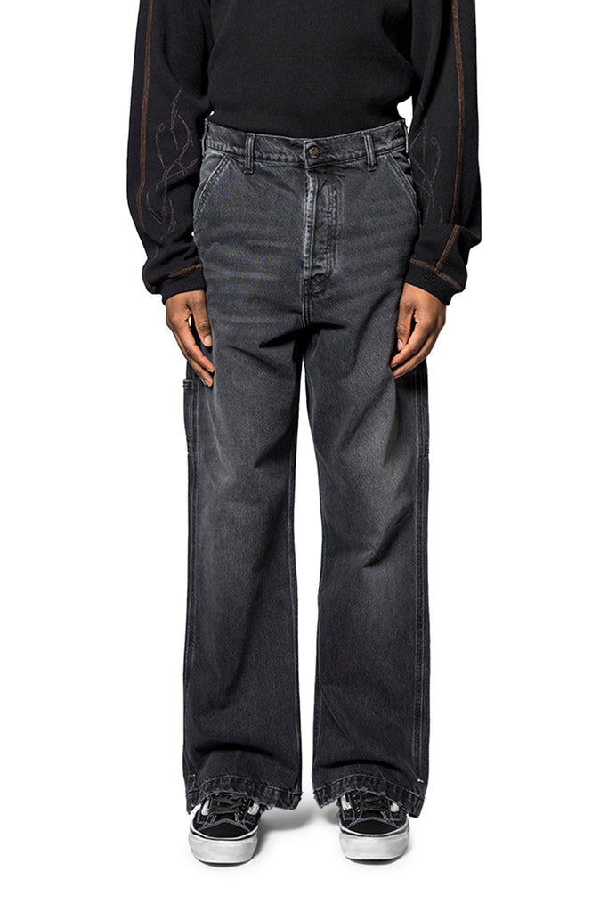ASKYURSELF PHRASE WORK JEANS BLACK Dark Slate Gray