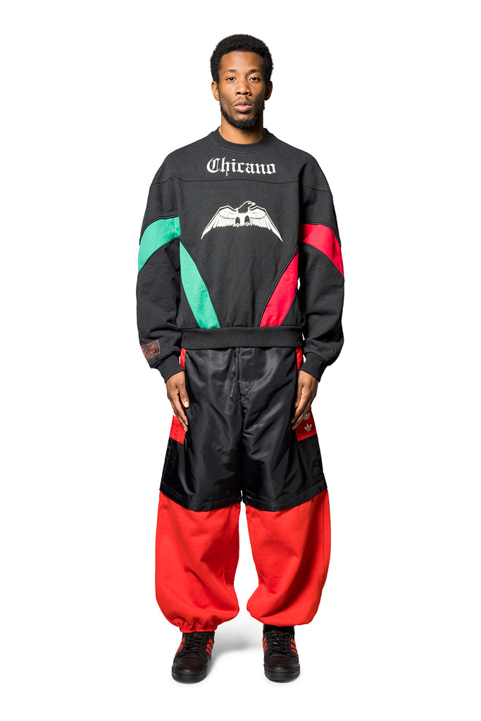 ADIDAS ORIGINALS X WILLY CHAVARRIA BBALL CREWNECK BLACK Tomato