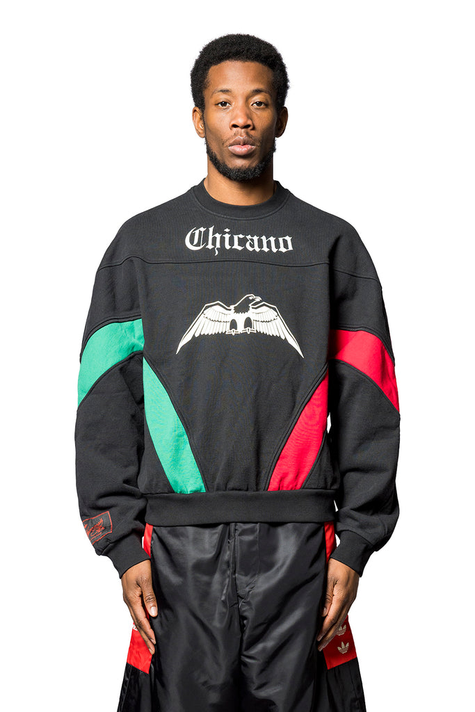 ADIDAS ORIGINALS X WILLY CHAVARRIA BBALL CREWNECK BLACK Dark Slate Gray