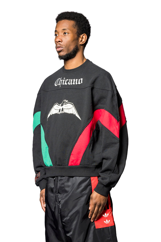 ADIDAS ORIGINALS X WILLY CHAVARRIA BBALL CREWNECK BLACK Dark Slate Gray