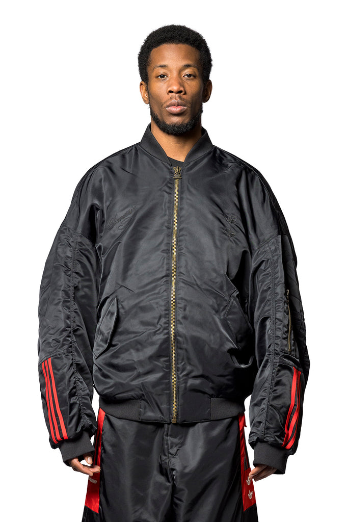 ADIDAS ORIGINALS X WILLY CHAVARRIA WC SATIN BOMBER BLACK Dark Slate Gray